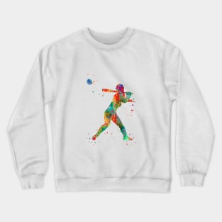 Girl softball player Crewneck Sweatshirt